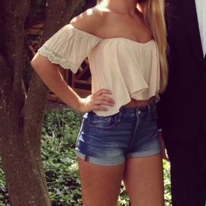 Blush pink Flowy Crop top